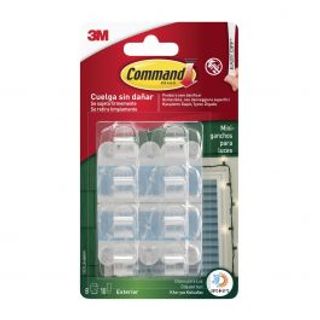 8 Ganci Adesivi Trasparenti Per Esterno Per Luci Command 410007412