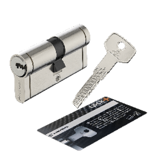 Cilindro In Ottone Standers 35+35mm, Finitura Nichel Satinato, 5 Chiavi Lunghe In Acciaio 410006368