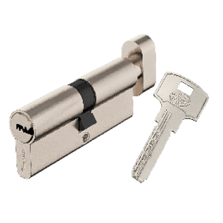 Cilindro In Ottone Nichelato Standers 40+40mm, Chiave/pomolo, 4 Chiavi In Acciaio Nichelat 410006357