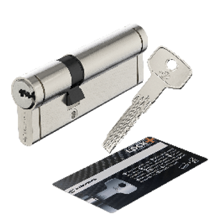 Cilindro In Ottone Standers 30+60mm, Finitura Nichel Satinato, 5 Chiavi Lunghe In Acciaio 410006367
