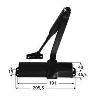 Spingiporta A Molla Con Fermo Il10 Muliforza 2-4 Nero 410005137