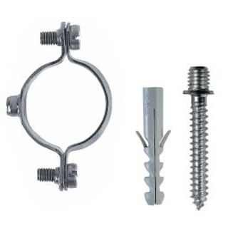 Collari In Acciao Per Tubi Diam 22 Mm Con Viti E Tasselli Diam 6mm , 4 Pezzi 430684030