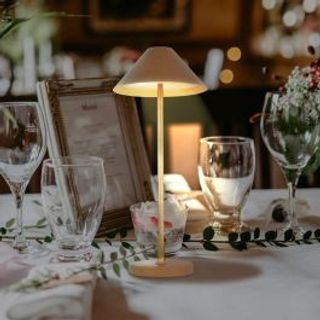 Lampada Da Tavolo Liberty Alluminio Bronzo Led 3w Luce Calda A Batteria Con Touch Ip54 420007254