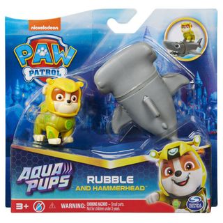 Patrulla Canina Aqua Pups Figura Rubble + Tiburón-6066146