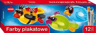 Farby plakatowe 12 kolorów 20ml MONA, Majewski