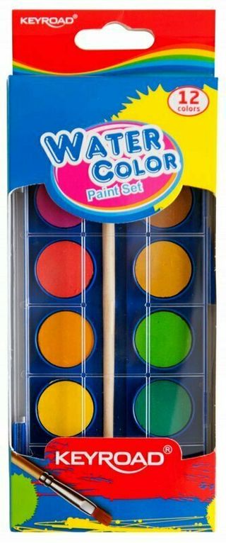 KEYROAD Set de peinture aquarelle 12 couleurs