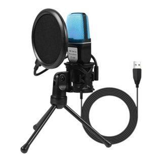 Microphone à Condensateur USB RVB SF666R Fil De Jeu Micro Pour Podcast