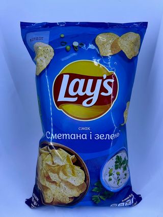 Чіпси-lays Сметана І Зелень  (120г)