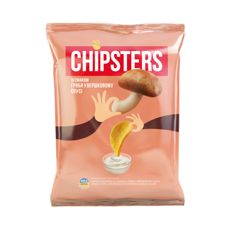 Чипси Картопляні Зі Смаком Гриби З Вершковим Соусом 110г Тм Чіпстерс