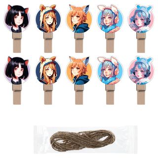 Декоративные прищепки  MESHU "Neko", 10 шт