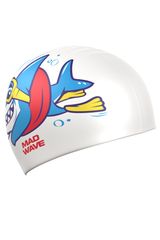 MAD WAVE Silikonska kapa za plivanje Baby Shark - white