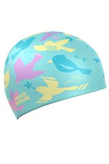 MAD WAVE Silikonska kapa za plivanje Birds - azure