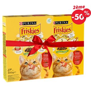 Croquettes pour Chat Adulte Bœuf, Poulet & Légumes Friskies 300g le 2ème à -50%