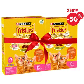 Croquettes pour Chaton Poulet, Lait & Légumes Friskies 300g le 2ème à -50%