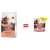 Croquettes pour Chat Stérilisé au Saumon 1,5kg + 1 Pochon Migliorgatto 85g Gratuit