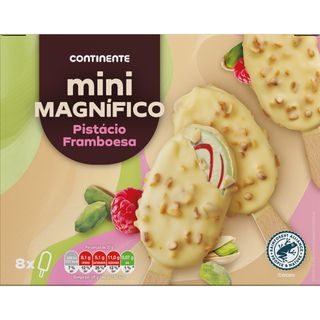 Gelado Mini Magnífico Pistáchio, Framboesa e Chocolate Branco Continente (emb. 8 x 50 ml)