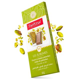 Tablette Chocolat Au Lait 34% Pistache Switzor 100g