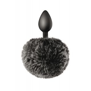 Sweet Caress Plug Silicona Con Pom Pom Negro