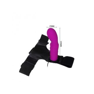 Arnés Con Vibración Lila (14 Cm.)