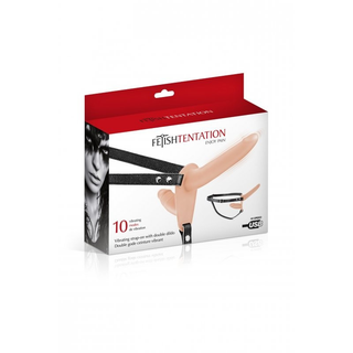 Fetish Tentation Arnés Pene Doble Blanco Recargable 10 Velocidades