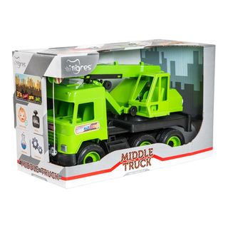 Машинка Tigres Middle Truck Кран Зелений В Коробці (39483)