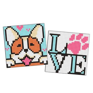 Алмазна Мозаїка На Стікері Ідейка Милий Песик 9 Х 9 См 2 Шт (ams1047)