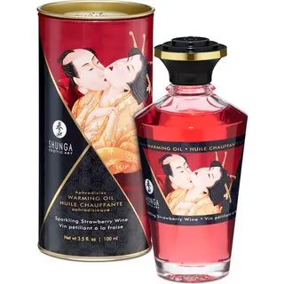 Aceite Masaje Efecto Calor Shunga Sabor Cava Con Fresas 100 Ml