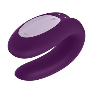 Vibrador Para Parejas Satisfyer Double Joy Recargable Con App Morado