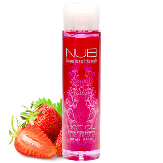 Aceite Efecto Calor Fresas Compatible Con Preservativos Nuei (100 Ml.)