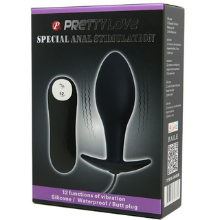 Plug Vibrador Negro Con Mando Pretty Love