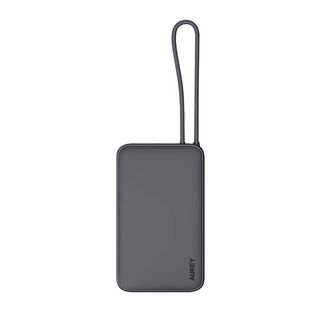 Aukey PB-Y53 15W 10000mAh Spark Sling Lite Slim Power Bank with Buit-in USB-C Cable Gray (163824)