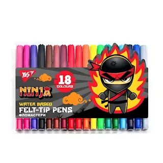 Фломастери Yes 18 Кольорів  Ninja - [1183511]