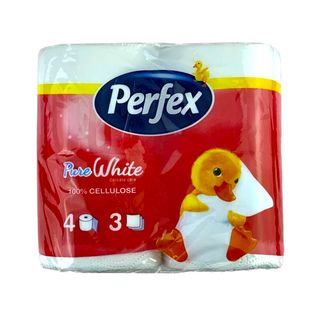 Папір Туалетний Perfex 3-шаровий 4 Рулони Pure White - [1132714]