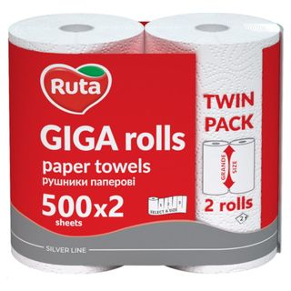 Рушники Паперові Ruta 1000 Аркушів 2 Рулони Giga Rolls - [1193842]