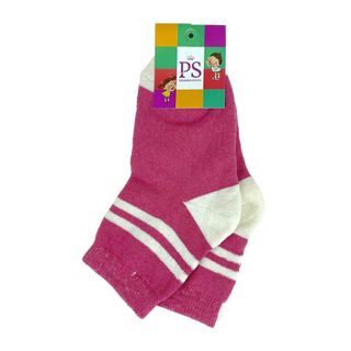 Шкарпетки Дитячі 20-22 Махрові Рожева П`ята Смужка Молочна - [1160718]