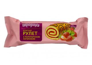 Рулет Бісквіт Полунична Начинка 170г Традиція