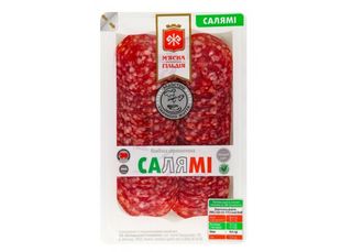 Ковбаса Салямі Сиро-копчена Вищого Гатунку 75г Мясна Гільдія