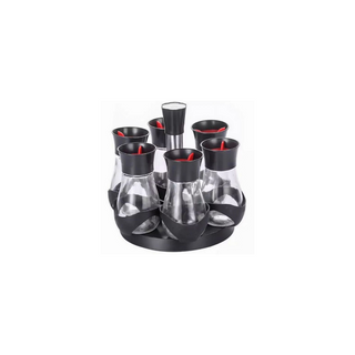 Italy Home Set de 6 Bouteilles a Épices Rotatif en Verre