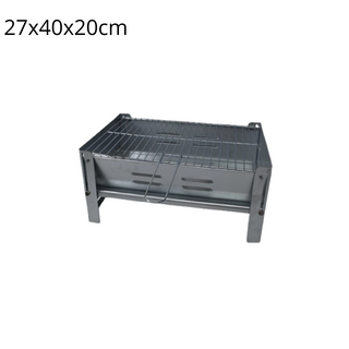 Grille Barbecue Pliable - Acier Inoxydable - 27x40x20cm - Finition Gris