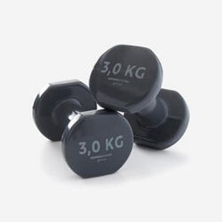 Pesas 2 X 3Kg De Vinilo Fitness Gimnasia En Casa Pilates Nyamba Gris 2*3 Kg Gris