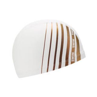 Gorro Natación Tela Niños Adulto Revestido Silicona Blanco Talla M M 56-59Cm Blanco