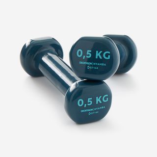Pesas 2 X 0,5 Kg De Vinilo Fitness Gimnasia En Casa Pilates Nyamba Azul 0,5 Kg Azul