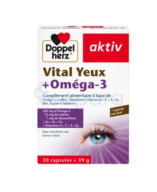 DOPPEL HERZ VITAL YEUX + OMEGA 3 BOITE DE 30 COMPRIMES