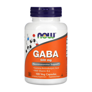 NOW Foods GABA with Vitamin B-6 500 mg - 100 Veg Capsules
