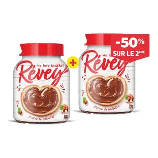 Pâte à tartiner Tchico 350g + beurre de cacahuète Tchico 350g - RÉVEY