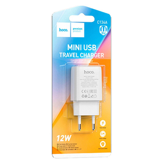 Hoco C134A USB მოგზაურობის დამტენი, თეთრი