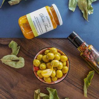 Aceitunas Verdes Partidas Con Aliño Tradicional Familiar 350g