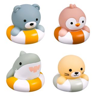 Konig kids: Н-р игрушек для купания "Зверята на кругах" со свет.эффектами, 4 шт, 6м+