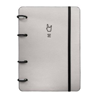 Тетрадь общая, Infolio Study, 155х212 мм, 120 л., клетка, кольцевой механизм. Коллекция "Rock-n-roll", серый