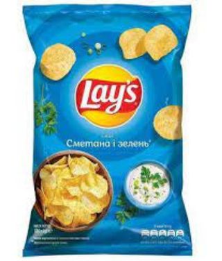 Чипси Зі Смаком Сметана І Зелень Lay's 120г